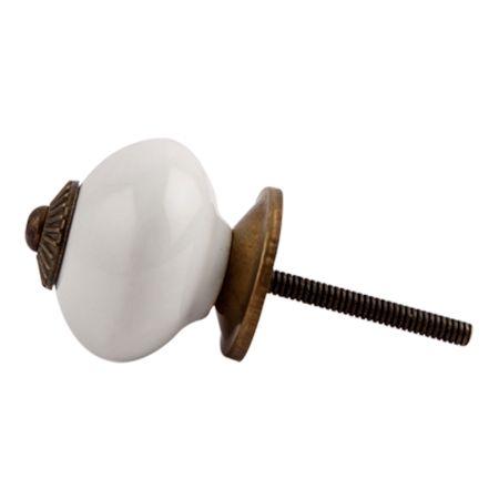 White Antique Fitting Ceramic Wardrobe Knob